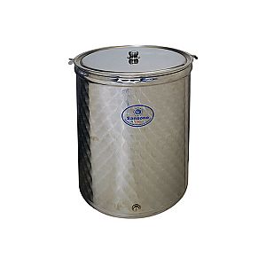 Δοχείο Sansone 150lt κολλητό ανοικτού τύπου inox με βρυσάκι και κλιπς